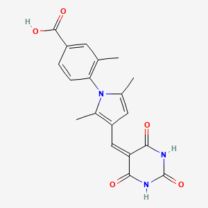 4-{2,5-dimethyl-3-[(2,4,6-trioxotetrahydropyrimidin-5(2H)-ylidene)methyl]-1H-pyrrol-1-yl}-3-methylbenzoic acid