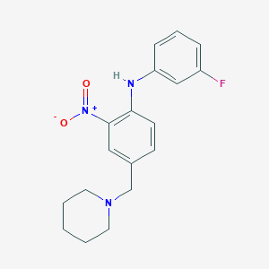 N-(3-Fluorophenyl)-2-nitro-4-(piperidin-1-ylmethyl)aniline