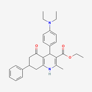 Ethyl 4-[4-(diethylamino)phenyl]-2-methyl-5-oxo-7-phenyl-1,4,5,6,7,8-hexahydroquinoline-3-carboxylate