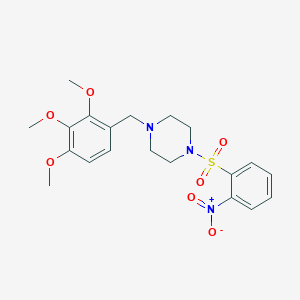 molecular formula C20H25N3O7S B15035085 1-[(2-Nitrophenyl)sulfonyl]-4-(2,3,4-trimethoxybenzyl)piperazine 