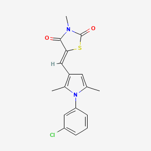 (5Z)-5-{[1-(3-chlorophenyl)-2,5-dimethyl-1H-pyrrol-3-yl]methylidene}-3-methyl-1,3-thiazolidine-2,4-dione