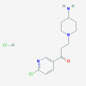 molecular formula C13H19Cl2N3O B1503510 3-(4-Aminopiperidin-1-yl)-1-(6-chloropyridin-3-yl)propan-1-one hydrochloride 
