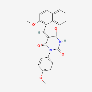 (5E)-5-[(2-ethoxynaphthalen-1-yl)methylidene]-1-(4-methoxyphenyl)-1,3-diazinane-2,4,6-trione