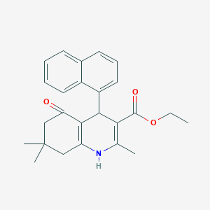 molecular formula C25H27NO3 B15035127 Ethyl 2,7,7-trimethyl-4-(naphthalen-1-yl)-5-oxo-1,4,5,6,7,8-hexahydroquinoline-3-carboxylate 