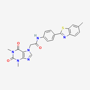 molecular formula C23H20N6O3S B15035129 2-(1,3-dimethyl-2,6-dioxo-1,2,3,6-tetrahydro-7H-purin-7-yl)-N-[4-(6-methyl-1,3-benzothiazol-2-yl)phenyl]acetamide 