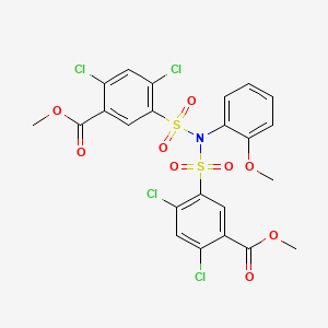 molecular formula C23H17Cl4NO9S2 B15035138 Methyl 2,4-dichloro-5-[{[2,4-dichloro-5-(methoxycarbonyl)phenyl]sulfonyl}(2-methoxyphenyl)sulfamoyl]benzoate 