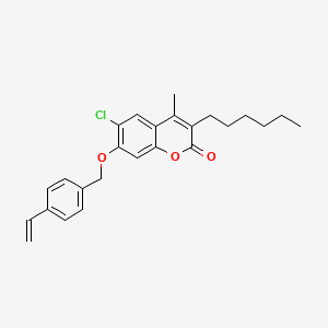 6-chloro-7-[(4-ethenylbenzyl)oxy]-3-hexyl-4-methyl-2H-chromen-2-one