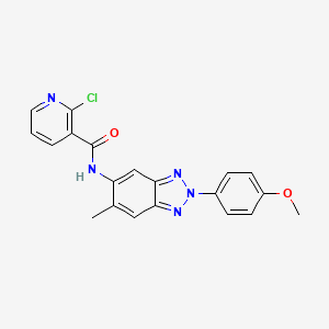 molecular formula C20H16ClN5O2 B15035200 2-chloro-N-[2-(4-methoxyphenyl)-6-methyl-2H-benzotriazol-5-yl]pyridine-3-carboxamide 