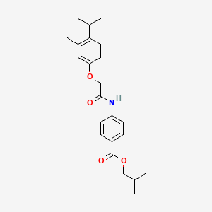 molecular formula C23H29NO4 B15035201 2-Methylpropyl 4-({[3-methyl-4-(propan-2-yl)phenoxy]acetyl}amino)benzoate 