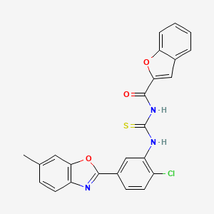 N-{[2-chloro-5-(6-methyl-1,3-benzoxazol-2-yl)phenyl]carbamothioyl}-1-benzofuran-2-carboxamide