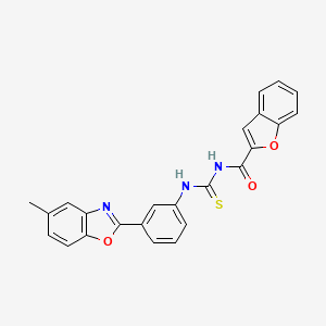 molecular formula C24H17N3O3S B15035235 N-{[3-(5-methyl-1,3-benzoxazol-2-yl)phenyl]carbamothioyl}-1-benzofuran-2-carboxamide 