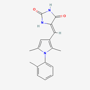 molecular formula C17H17N3O2 B15035241 (5Z)-5-{[2,5-dimethyl-1-(2-methylphenyl)-1H-pyrrol-3-yl]methylidene}imidazolidine-2,4-dione 