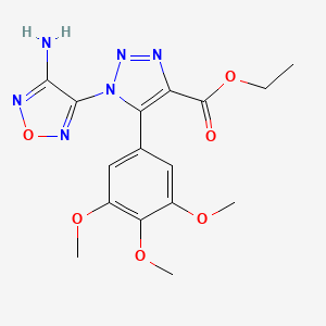 molecular formula C16H18N6O6 B15035246 ethyl 1-(4-amino-1,2,5-oxadiazol-3-yl)-5-(3,4,5-trimethoxyphenyl)-1H-1,2,3-triazole-4-carboxylate 