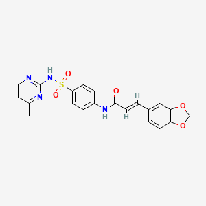 (2E)-3-(1,3-benzodioxol-5-yl)-N-{4-[(4-methylpyrimidin-2-yl)sulfamoyl]phenyl}prop-2-enamide