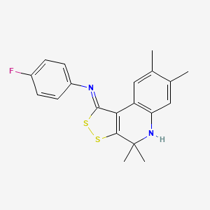 4-fluoro-N-[(1Z)-4,4,7,8-tetramethyl-4,5-dihydro-1H-[1,2]dithiolo[3,4-c]quinolin-1-ylidene]aniline