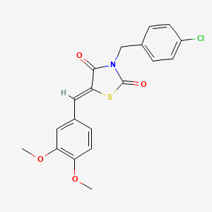 (5Z)-3-[(4-chlorophenyl)methyl]-5-[(3,4-dimethoxyphenyl)methylidene]-1,3-thiazolidine-2,4-dione