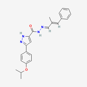 N'-[(1E,2E)-2-methyl-3-phenylprop-2-en-1-ylidene]-3-[4-(propan-2-yloxy)phenyl]-1H-pyrazole-5-carbohydrazide