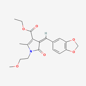 ethyl (4Z)-4-(1,3-benzodioxol-5-ylmethylidene)-1-(2-methoxyethyl)-2-methyl-5-oxo-4,5-dihydro-1H-pyrrole-3-carboxylate