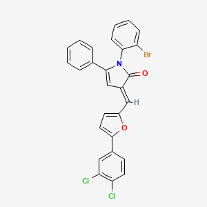 (3E)-1-(2-bromophenyl)-3-{[5-(3,4-dichlorophenyl)furan-2-yl]methylidene}-5-phenyl-1,3-dihydro-2H-pyrrol-2-one