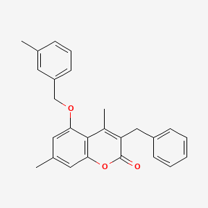 3-benzyl-4,7-dimethyl-5-[(3-methylbenzyl)oxy]-2H-chromen-2-one