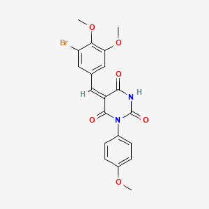 (5E)-5-[(3-bromo-4,5-dimethoxyphenyl)methylidene]-1-(4-methoxyphenyl)-1,3-diazinane-2,4,6-trione