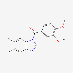 molecular formula C18H18N2O3 B15035333 (3,4-dimethoxyphenyl)(5,6-dimethyl-1H-benzimidazol-1-yl)methanone 