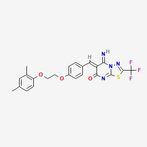 (6Z)-6-{4-[2-(2,4-dimethylphenoxy)ethoxy]benzylidene}-5-imino-2-(trifluoromethyl)-5,6-dihydro-7H-[1,3,4]thiadiazolo[3,2-a]pyrimidin-7-one