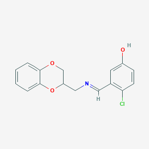 4-chloro-3-{(E)-[(2,3-dihydro-1,4-benzodioxin-2-ylmethyl)imino]methyl}phenol