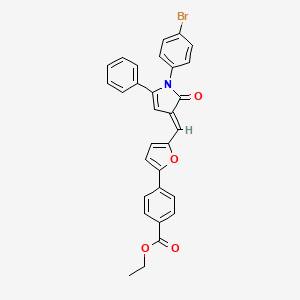 molecular formula C30H22BrNO4 B15035429 ethyl 4-(5-{(E)-[1-(4-bromophenyl)-2-oxo-5-phenyl-1,2-dihydro-3H-pyrrol-3-ylidene]methyl}furan-2-yl)benzoate 