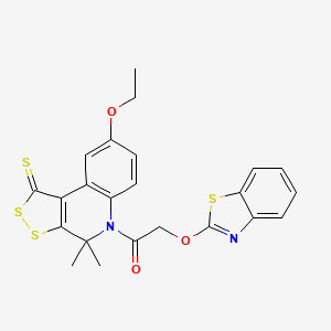 2-(1,3-benzothiazol-2-yloxy)-1-(8-ethoxy-4,4-dimethyl-1-thioxo-1,4-dihydro-5H-[1,2]dithiolo[3,4-c]quinolin-5-yl)ethanone