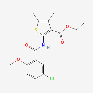 molecular formula C17H18ClNO4S B15035452 Ethyl 2-{[(5-chloro-2-methoxyphenyl)carbonyl]amino}-4,5-dimethylthiophene-3-carboxylate 