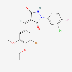 (4Z)-4-[(3-bromo-4-ethoxy-5-methoxyphenyl)methylidene]-1-(3-chloro-4-fluorophenyl)pyrazolidine-3,5-dione