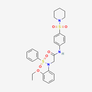 2-[N-(2-Ethoxyphenyl)benzenesulfonamido]-N-[4-(piperidine-1-sulfonyl)phenyl]acetamide