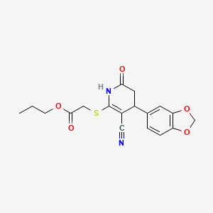 Propyl {[4-(1,3-benzodioxol-5-yl)-3-cyano-6-oxo-1,4,5,6-tetrahydropyridin-2-yl]sulfanyl}acetate