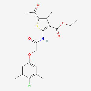 Ethyl 5-acetyl-2-{[(4-chloro-3,5-dimethylphenoxy)acetyl]amino}-4-methylthiophene-3-carboxylate