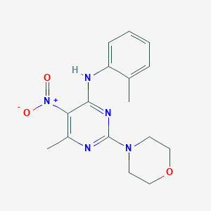 molecular formula C16H19N5O3 B15035546 6-methyl-N-(2-methylphenyl)-2-(morpholin-4-yl)-5-nitropyrimidin-4-amine 