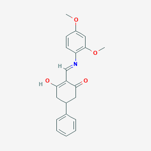 molecular formula C21H21NO4 B15035554 2-{[(2,4-Dimethoxyphenyl)amino]methylidene}-5-phenylcyclohexane-1,3-dione 