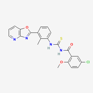 molecular formula C22H17ClN4O3S B15035609 5-chloro-2-methoxy-N-{[2-methyl-3-([1,3]oxazolo[4,5-b]pyridin-2-yl)phenyl]carbamothioyl}benzamide 