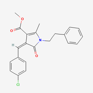 molecular formula C22H20ClNO3 B15035622 methyl (4Z)-4-(4-chlorobenzylidene)-2-methyl-5-oxo-1-(2-phenylethyl)-4,5-dihydro-1H-pyrrole-3-carboxylate 