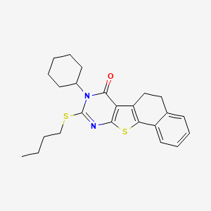 14-butylsulfanyl-13-cyclohexyl-17-thia-13,15-diazatetracyclo[8.7.0.02,7.011,16]heptadeca-1(10),2,4,6,11(16),14-hexaen-12-one