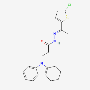 N'-[(1E)-1-(5-chlorothiophen-2-yl)ethylidene]-3-(1,2,3,4-tetrahydro-9H-carbazol-9-yl)propanehydrazide