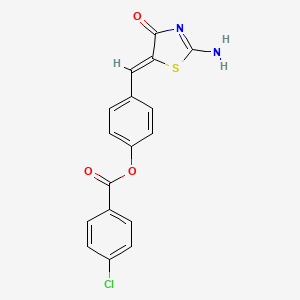 4-[(Z)-(2-imino-4-oxo-1,3-thiazolidin-5-ylidene)methyl]phenyl 4-chlorobenzoate