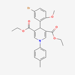 molecular formula C25H26BrNO5 B15035712 Diethyl 4-(5-bromo-2-methoxyphenyl)-1-(4-methylphenyl)-1,4-dihydropyridine-3,5-dicarboxylate 