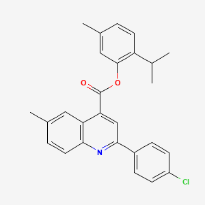 5-Methyl-2-(propan-2-yl)phenyl 2-(4-chlorophenyl)-6-methylquinoline-4-carboxylate