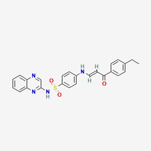 molecular formula C25H22N4O3S B15035726 4-[(E)-3-(4-Ethyl-phenyl)-3-oxo-propenylamino]-N-quinoxalin-2-yl-benzenesulfonamide 