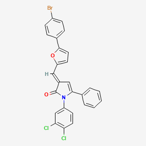 (3E)-3-{[5-(4-bromophenyl)furan-2-yl]methylidene}-1-(3,4-dichlorophenyl)-5-phenyl-1,3-dihydro-2H-pyrrol-2-one