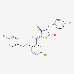 (5Z)-5-({5-Bromo-2-[(4-fluorophenyl)methoxy]phenyl}methylidene)-3-[(4-fluorophenyl)methyl]-1,3-thiazolidine-2,4-dione