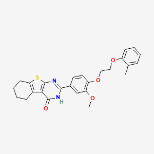 molecular formula C26H26N2O4S B15035777 2-{3-methoxy-4-[2-(2-methylphenoxy)ethoxy]phenyl}-5,6,7,8-tetrahydro[1]benzothieno[2,3-d]pyrimidin-4(3H)-one 