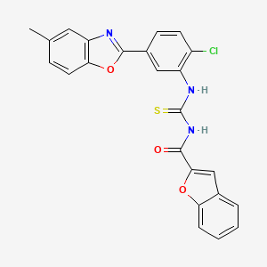 molecular formula C24H16ClN3O3S B15035780 N-{[2-chloro-5-(5-methyl-1,3-benzoxazol-2-yl)phenyl]carbamothioyl}-1-benzofuran-2-carboxamide 