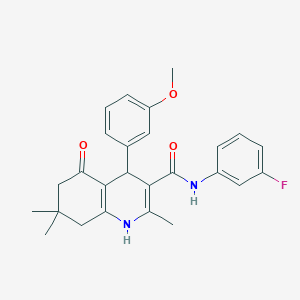 N-(3-fluorophenyl)-4-(3-methoxyphenyl)-2,7,7-trimethyl-5-oxo-1,4,5,6,7,8-hexahydro-3-quinolinecarboxamide